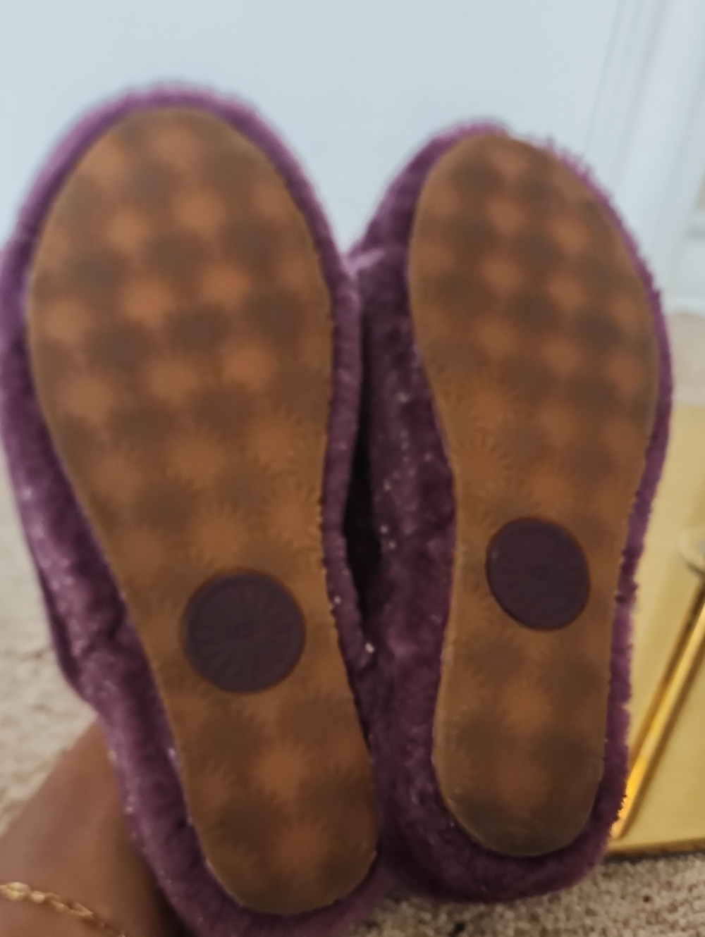 UGG Womens' Purple Fuzz Slide Sandals - Picture 4 of 4